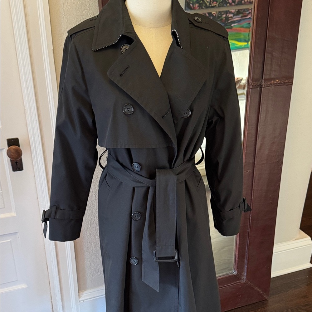 London Fog Black Trench Coat with wool liner